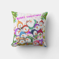 Navidades rozan regalo con feliz Fiesta de Snowman