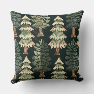 Cojín Decorativo Navidades Rústicos Árboles Evergreen