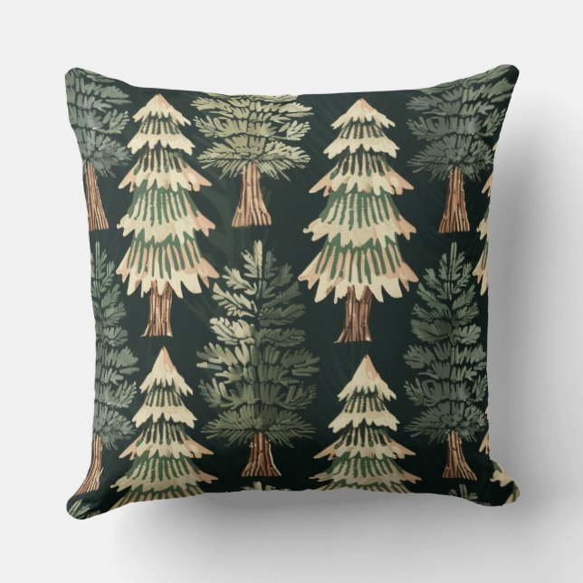 Cojín Decorativo Navidades Rústicos Árboles Evergreen (Reverso )