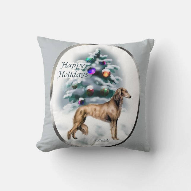 Cojín Decorativo Navidades Saluki (Anverso)