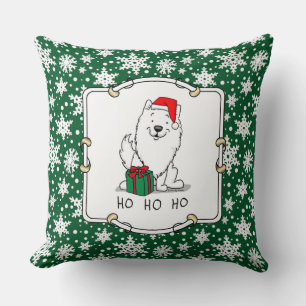Cojín Decorativo Navidades Santa American Eskimo Dog HO HO Cute