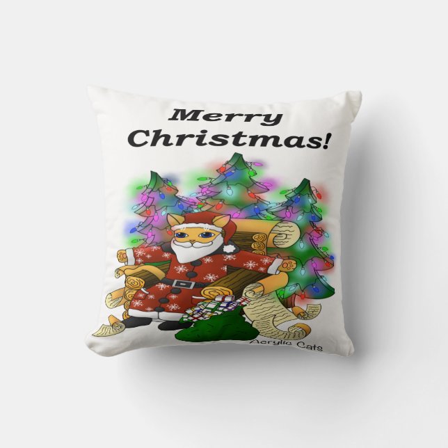 Cojín Decorativo Navidades Santa Cat (Anverso)