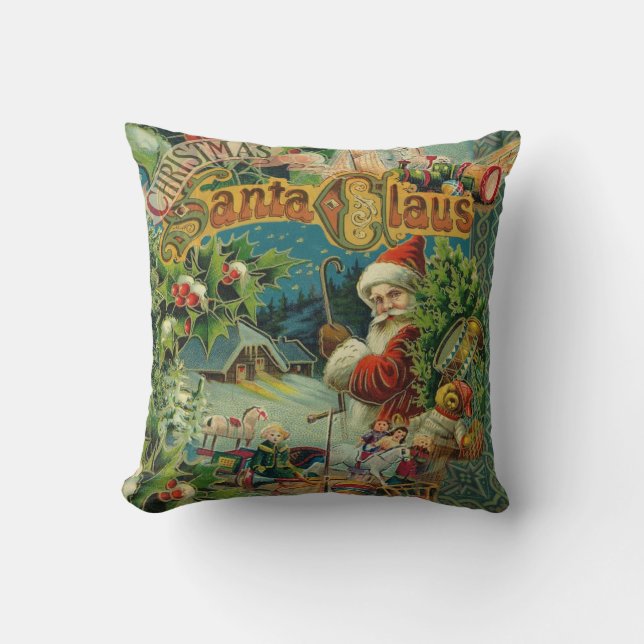 Cojín Decorativo Navidades Santa Claus Arte Antiguo (Anverso)