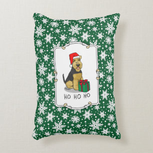 Cojín Decorativo Navidades Santa Claus Gorra Welsh Terrier Dog Cute