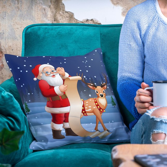 Cojín Decorativo Navidades Santa Claus Y Renos (Subido por el creador)