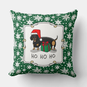 Cojín Decorativo Navidades Santa Dachshund (S black & tan) Cute