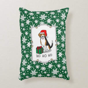 Cojín Decorativo Navidades Santa Hat Beagle (triple color 3) Dog Cu