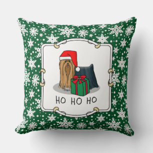 Cojín Decorativo Navidades Santa Hat Yorkshire Terrier Yorkie Cute