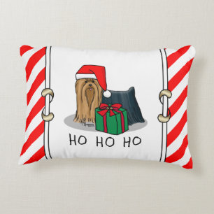 Cojín Decorativo Navidades Santa Hat Yorkshire Terrier Yorkie Cute