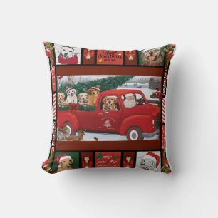 Cojín Decorativo Navidades Santa Red Truck recuperador de oro