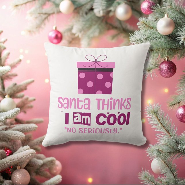 Cojín Decorativo Navidades Santa Thinks... Rosa y Púrpura (Subido por el creador)