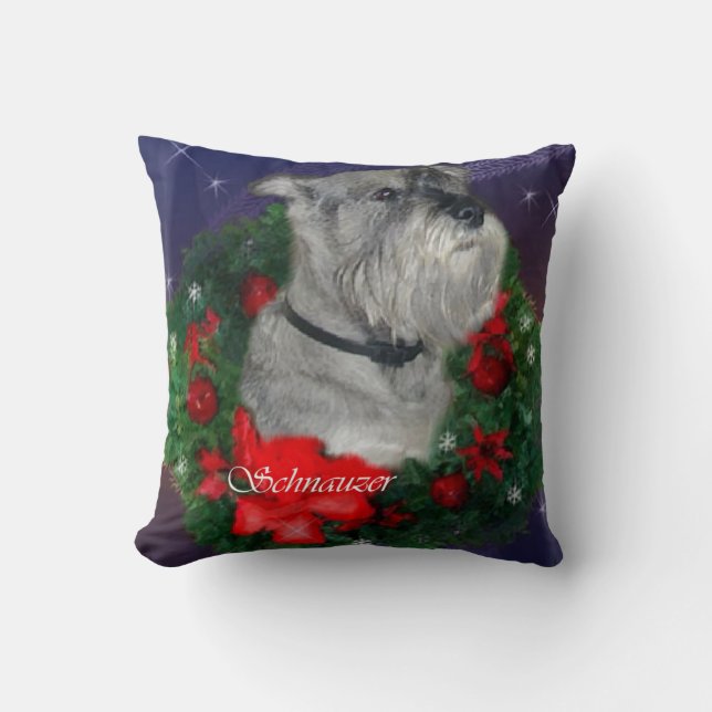 Cojín Decorativo Navidades Schnauzer estándar (Anverso)