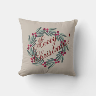Cojín Decorativo Navidades Script Bonito Festividad Tan