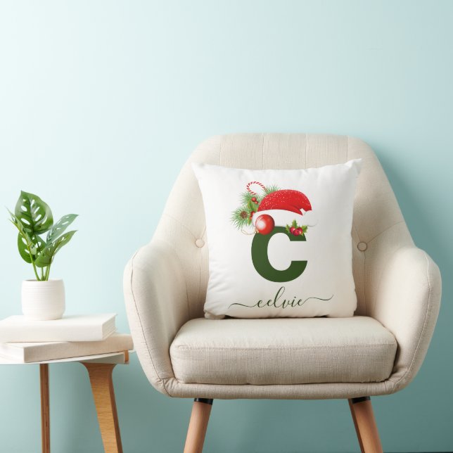 Cojín Decorativo Navidades simples de monogramas personalizados por (Silla)