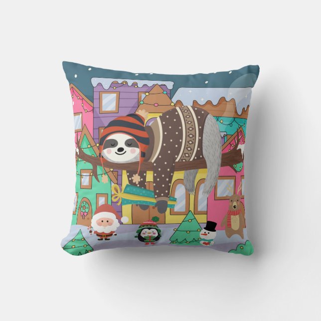 Cojín Decorativo Navidades Sloth (Anverso)