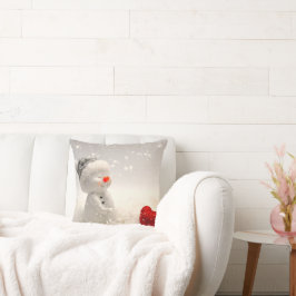 Cojín Decorativo Navidades Snowman con amor desgarrador
