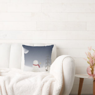 Cojín Decorativo Navidades snowman con estrella dorada