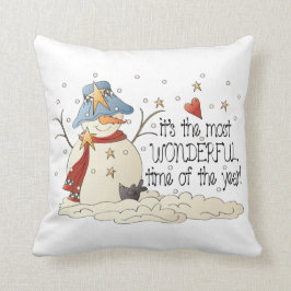 Cojín Decorativo Navidades snowman Country Holiday pillow