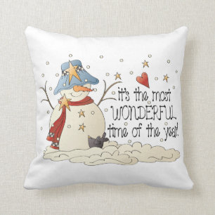Cojín Decorativo Navidades snowman Country Holiday pillow