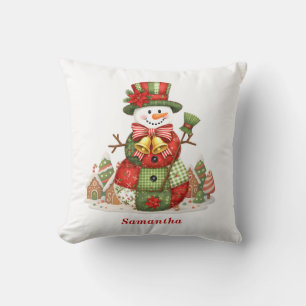 Cojín Decorativo Navidades Snowman de Patchwork
