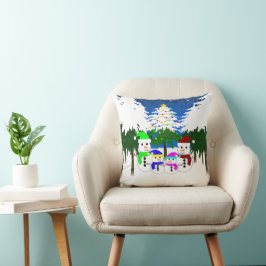 Cojín Decorativo Navidades Snowman Family Cushion