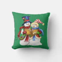 Navidades Snowman Pillow