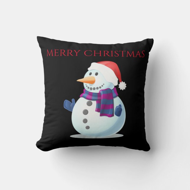 Cojín Decorativo navidades SNOWMAN tiran almohada. (Anverso)