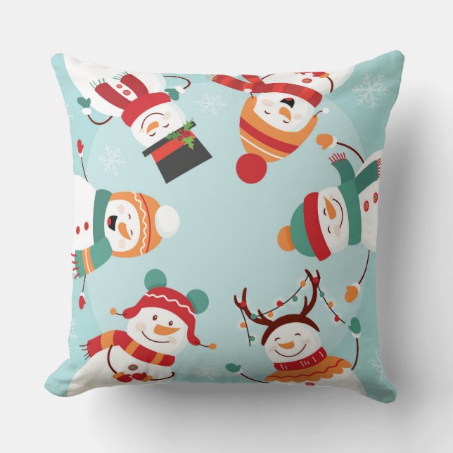 Cojín decorativo navidades Snowmen (Anverso)