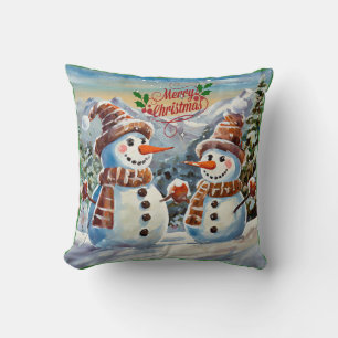 Cojín Decorativo Navidades Snowmen, Feliz Navidad,