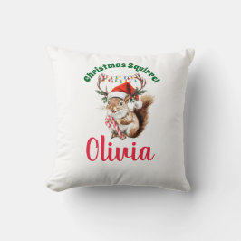 Cojín Decorativo Navidades Squirrel Nombre personalizado Chica Shir
