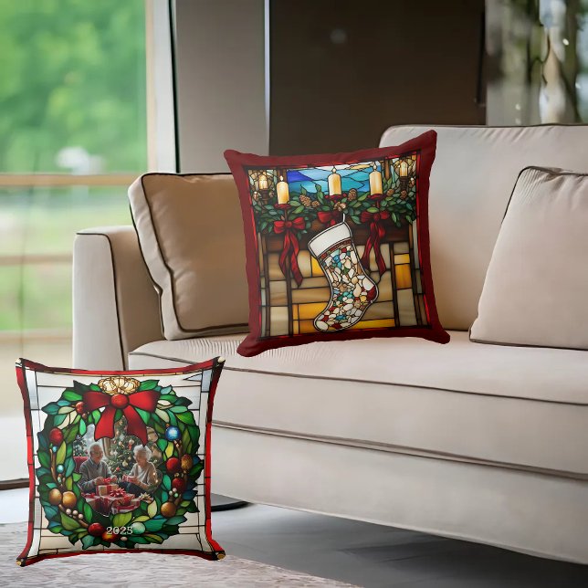 Cojín Decorativo Navidades Stocking Faux Staines Glass (Subido por el creador)