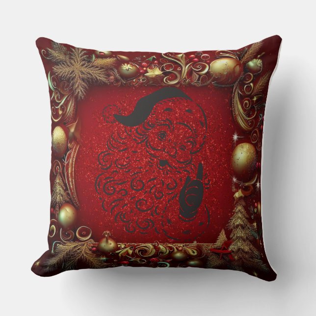 Cojín Decorativo Navidades Textura rica de lujo Feliz Navidad (Anverso)