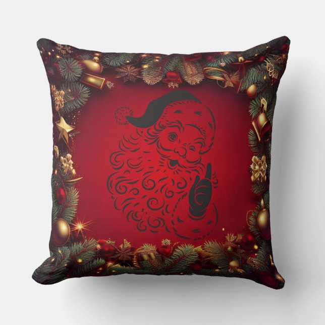 Cojín Decorativo Navidades Textura rica de lujo Feliz Navidad (Anverso)