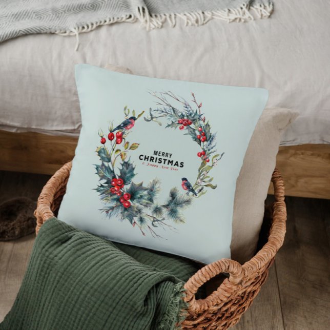Cojín Decorativo Navidades tratan con bullfinch (Subido por el creador)
