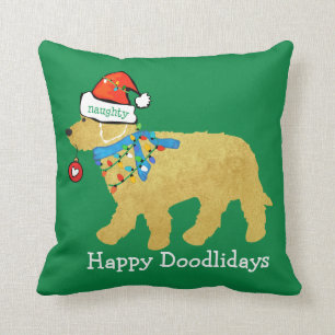 Cojín Decorativo Navidades traviesos personalizados Goldendoodle