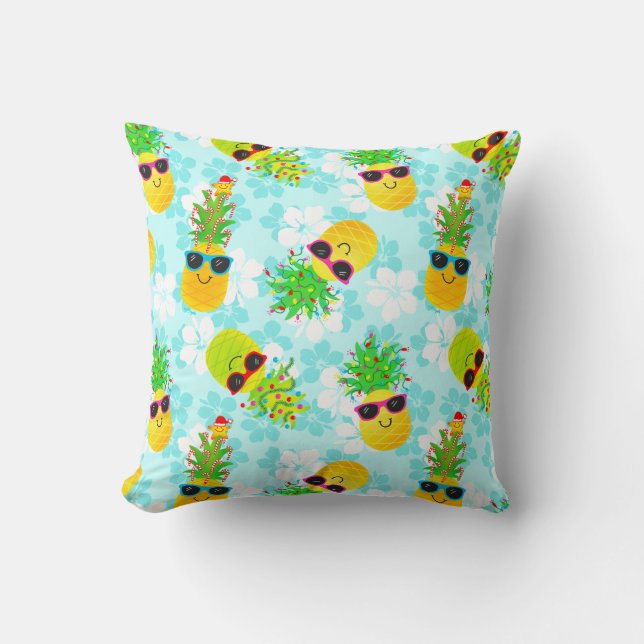 Cojín Decorativo Navidades tropicales divertidos (Anverso)
