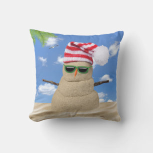 Cojín Decorativo Navidades tropicales Sand Snowman