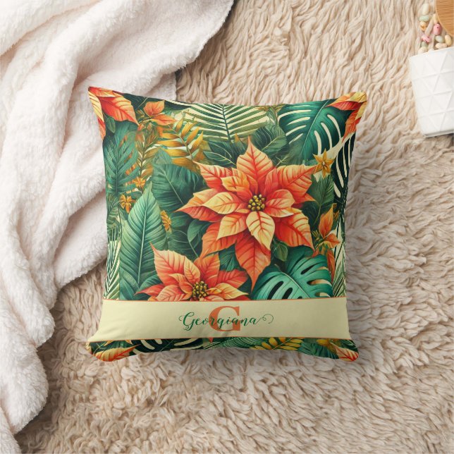 Cojín Decorativo Navidades tropicales vibrantes personalizados Poin (Manta)