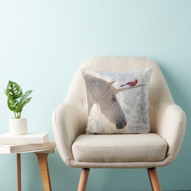 Cojín Decorativo Navidades unicornio de invierno mágica (Silla)
