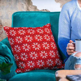 Cojín Decorativo Navidades Vacaciones en invierno rojas blancas roj