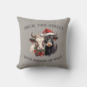 Cojín Decorativo Navidades Vacas Agricultoras Rústica País
