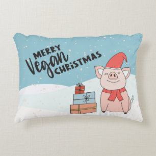 Cojín Decorativo Navidades veganos con lechón personalizado y regal