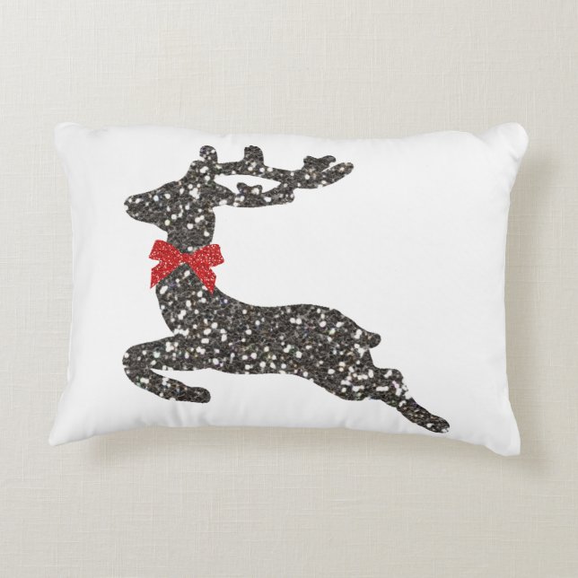 Cojín Decorativo Navidades venados en rojo (Reverso)