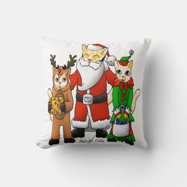 Cojín Decorativo Navidades Vestir Cats familiares (Anverso)