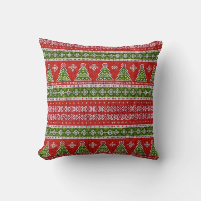 Cojín Decorativo Navidades Viernes Verde Rojo Elegante (Anverso)