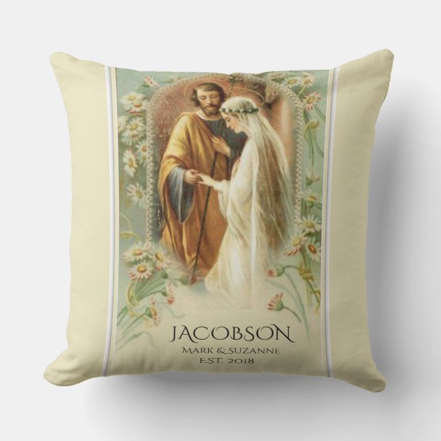 Cojín Decorativo Navidades Virgin Mary St. Joseph Boda (Anverso)