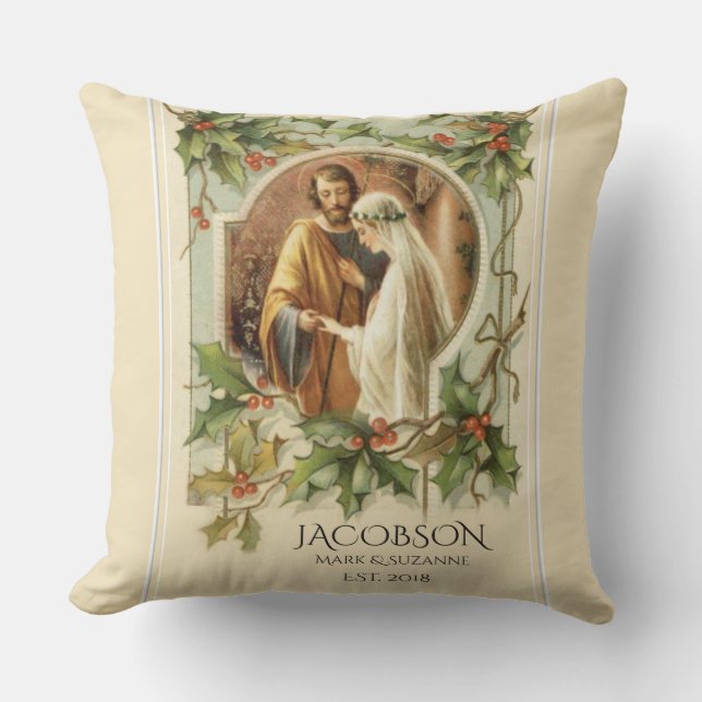 Cojín Decorativo Navidades Virgin Mary St. Joseph Boda (Anverso)