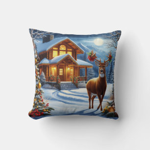Cojín Decorativo Navidades/Winter Deer Lodge
