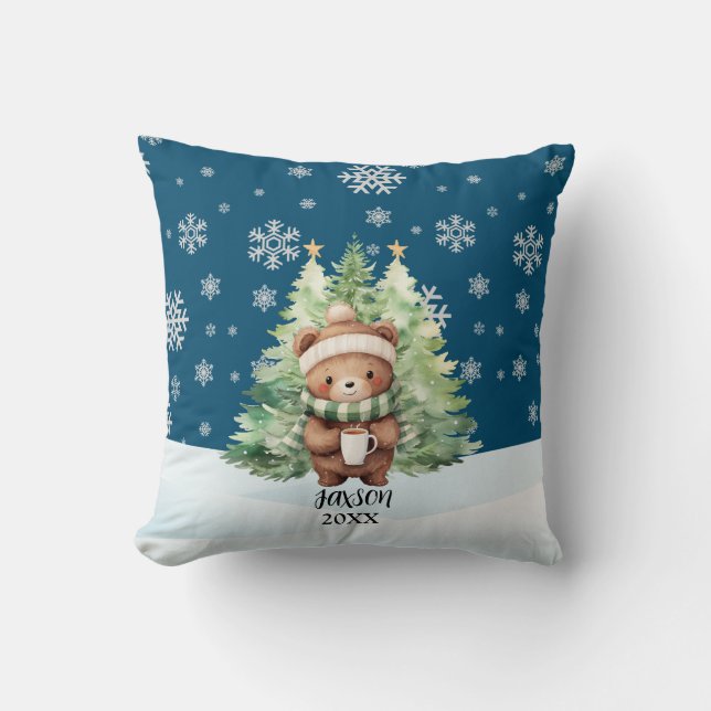 COJÍN DECORATIVO NAVIDADES WOODLAND BEAR (Anverso)