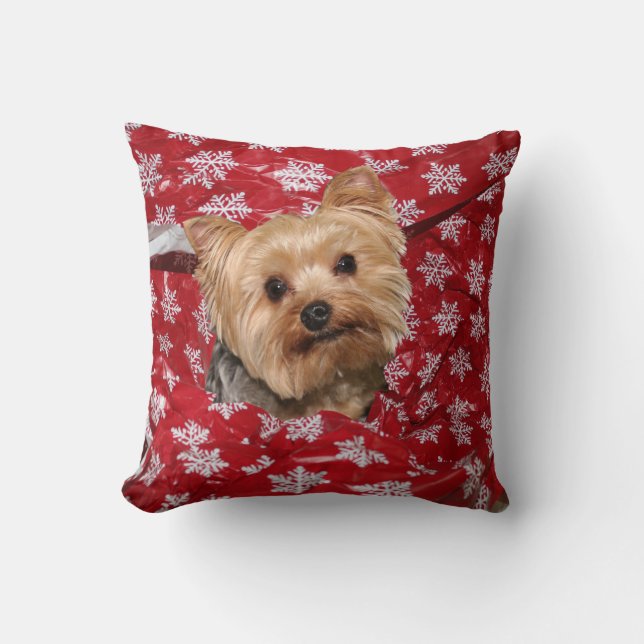 Cojín Decorativo Navidades Yorkie (Anverso)